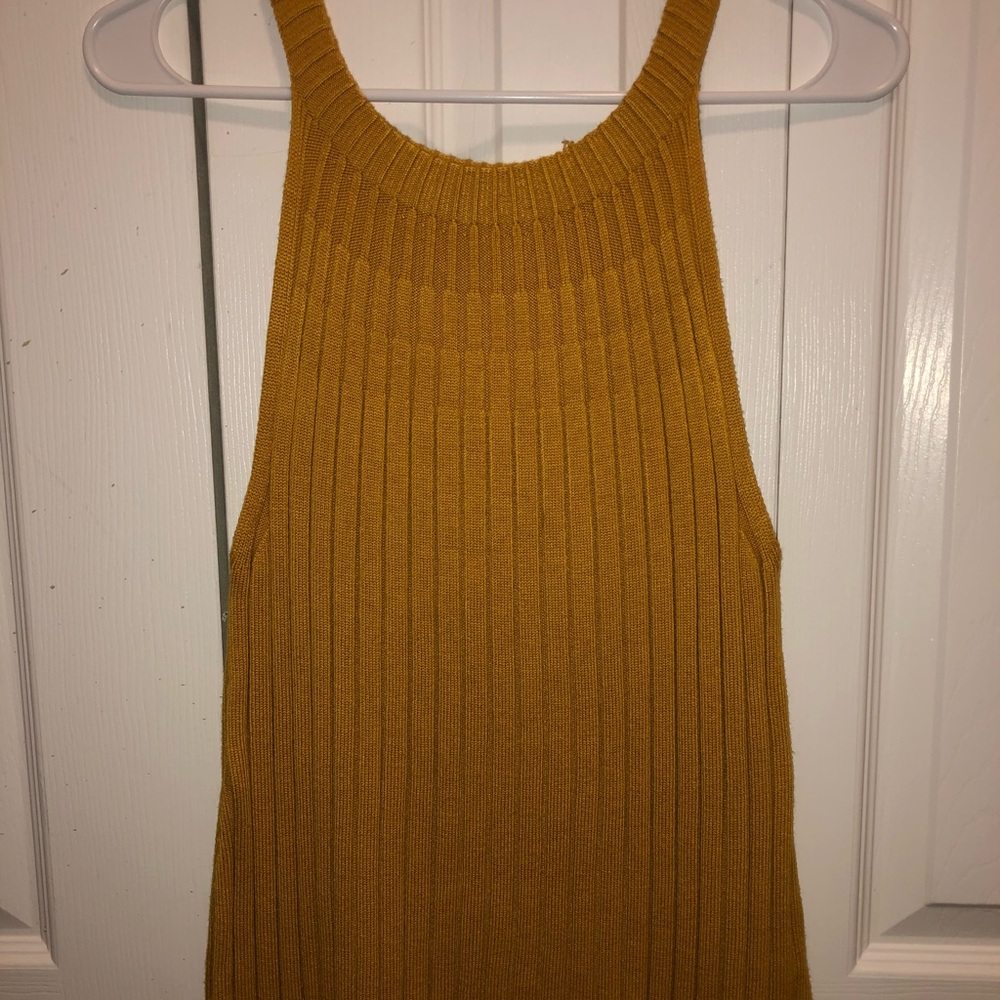 mustard yellow knitted top
